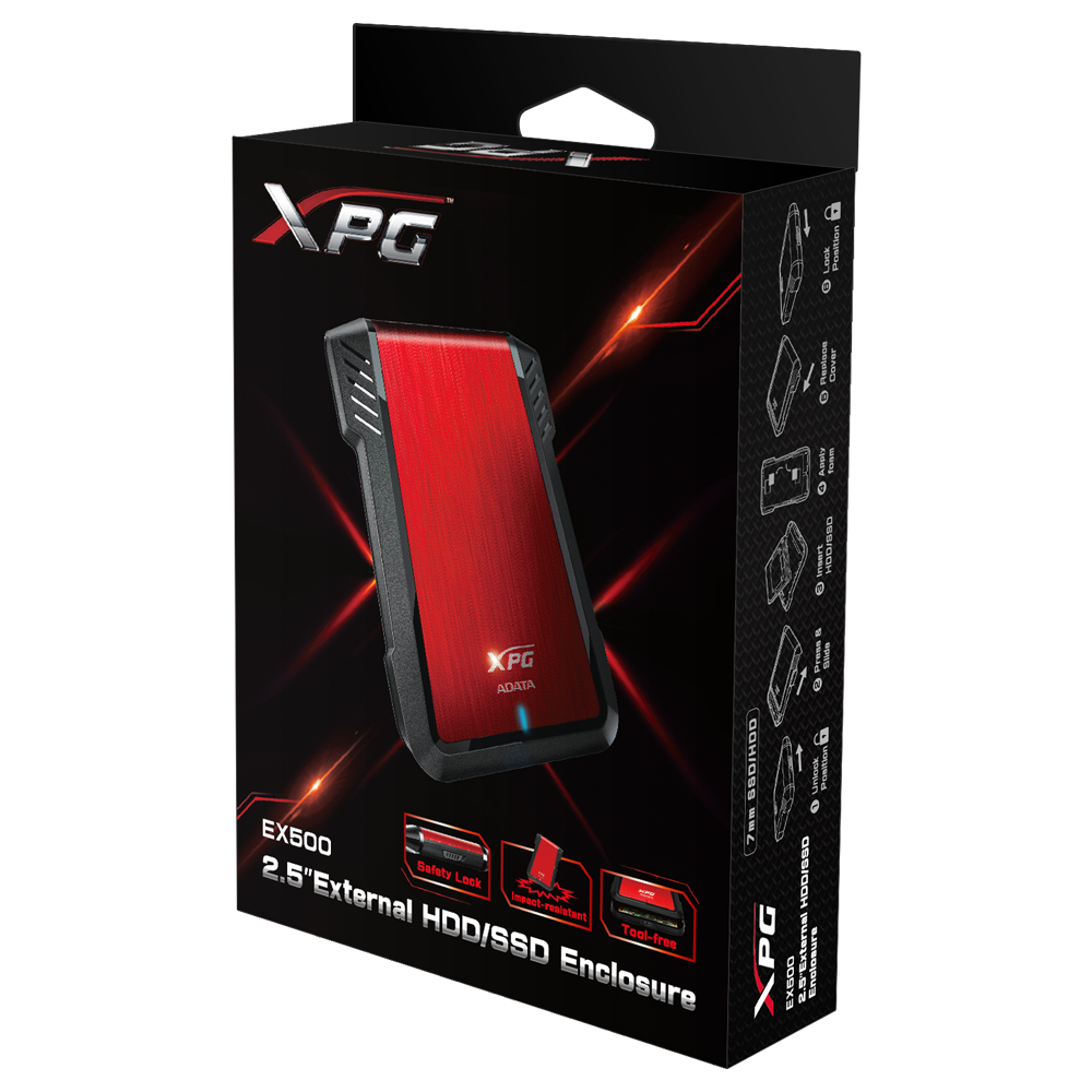 Carry Disk Ex500 Red 2.5 Usb 3.1 Adata