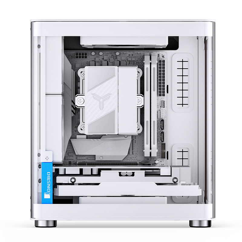 Gabinete Tk-0 White Tg Itx Aluminio Madera Jonsbo