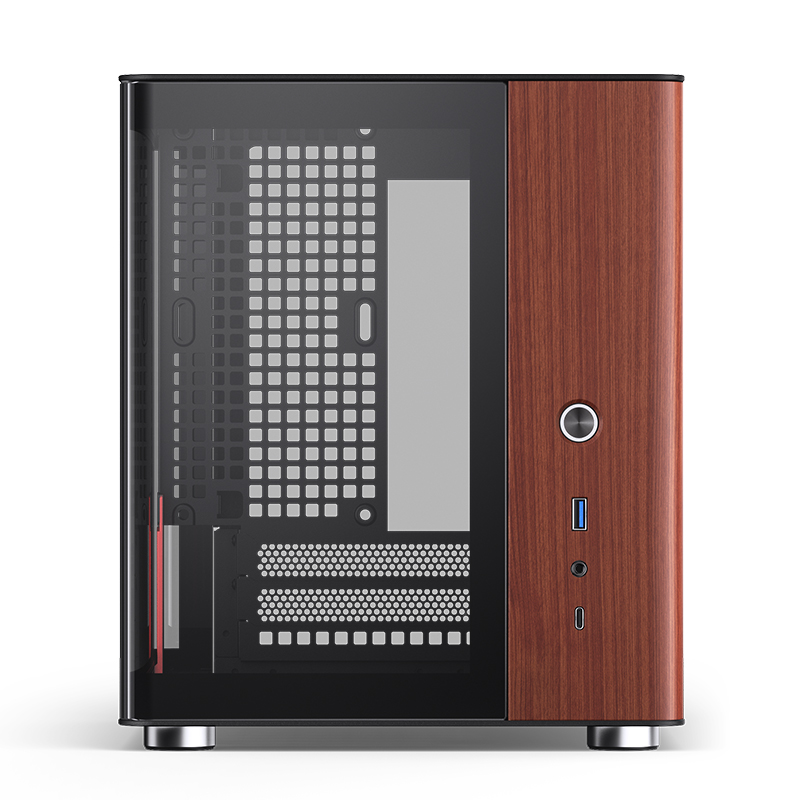 Gabinete Tk-0 Black Tg Itx Aluminio Madera Jonsbo