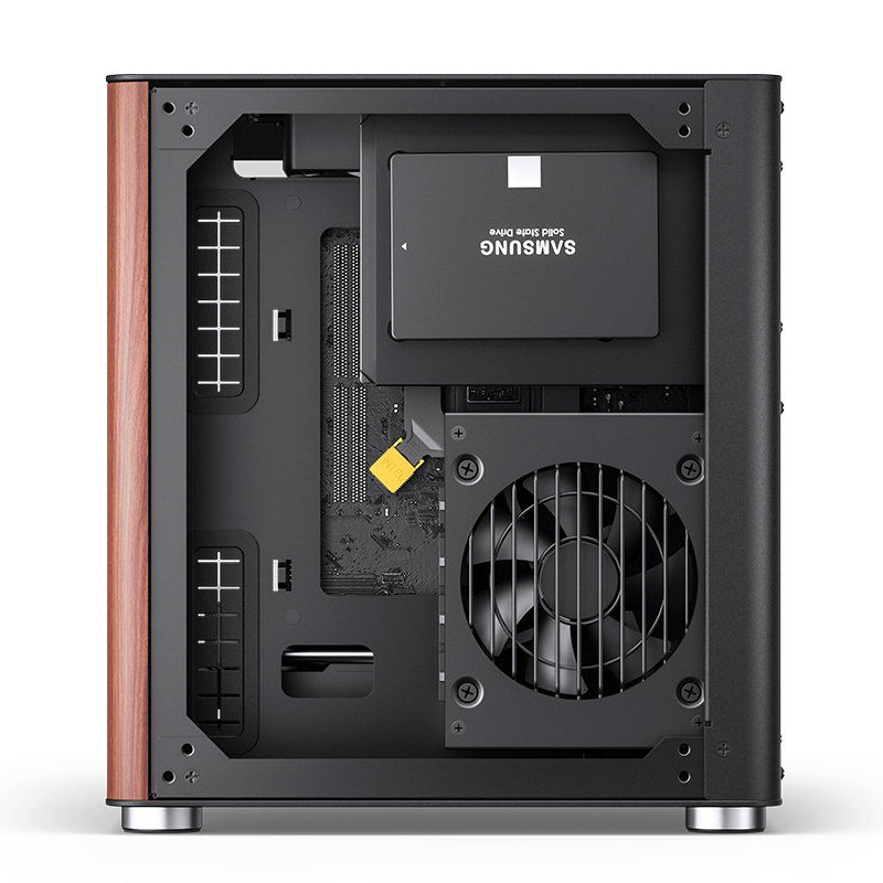 Gabinete Tk-0 Black Tg Itx Aluminio Madera Jonsbo