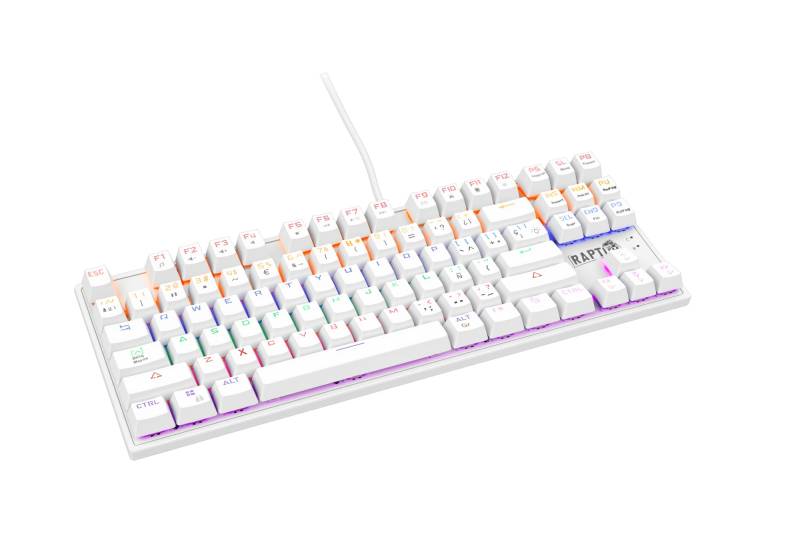 Teclado Raptor Fireflaw M87 Mecanico Retroiluminado Switch Red Outemu White