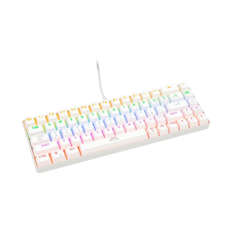 Teclado Raptor Fireclaw M68 Mecanico Retroiluminado Sw Red Outemu White