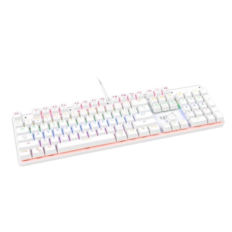 Teclado Raptor Fireclaw M104 Mecanico Retroiluminado Switch Red Outemu White