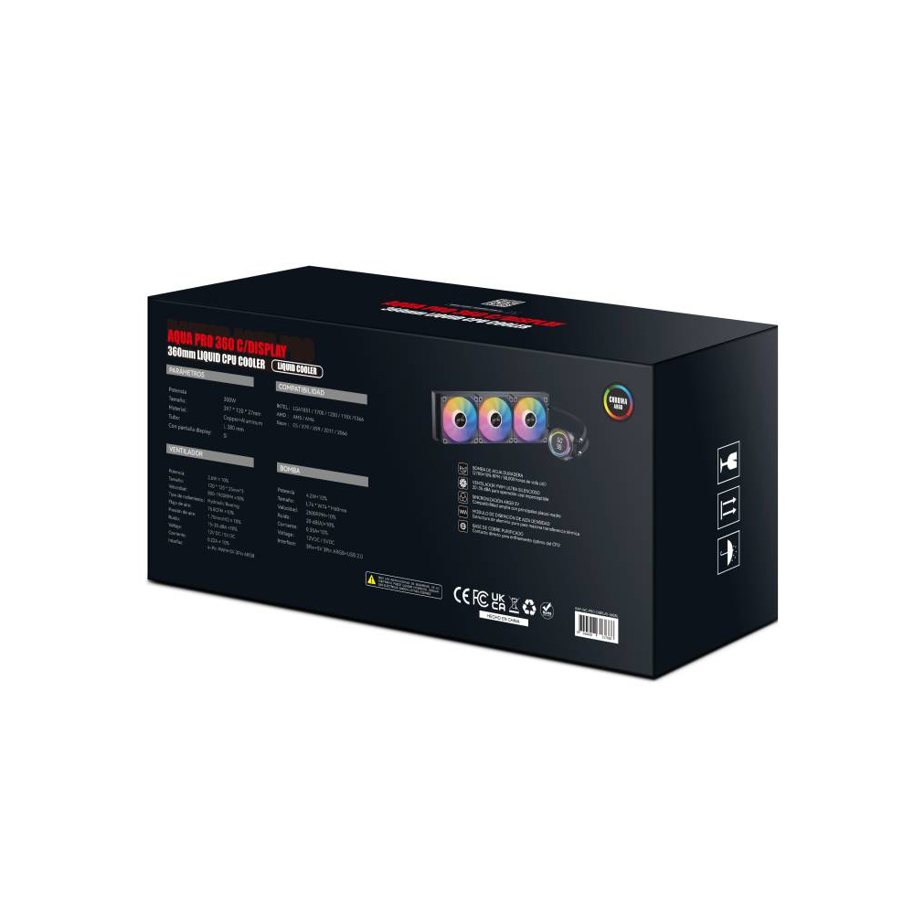 Water Cooling Aqua Pro 360 Display 3x Argb Black Raptor