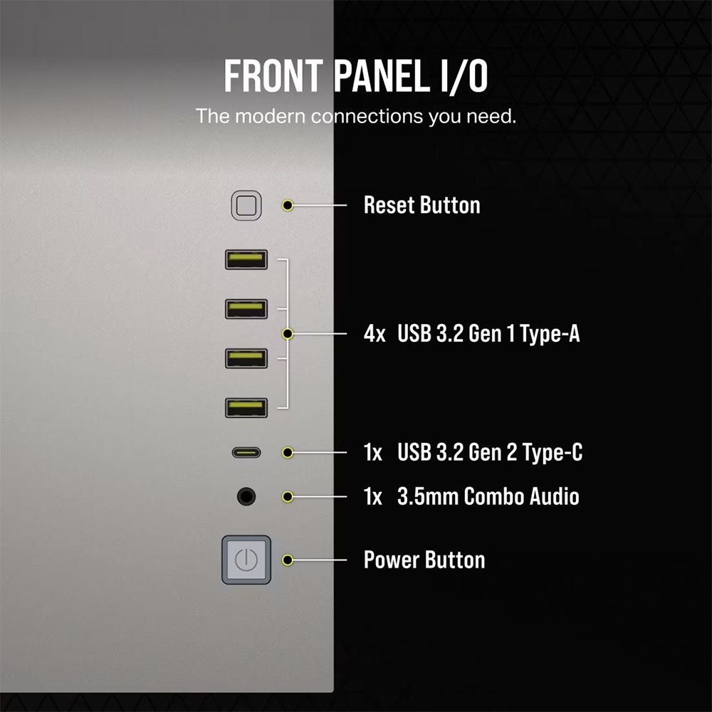 Gabinete 6500x Tg Aluminum White Corsair