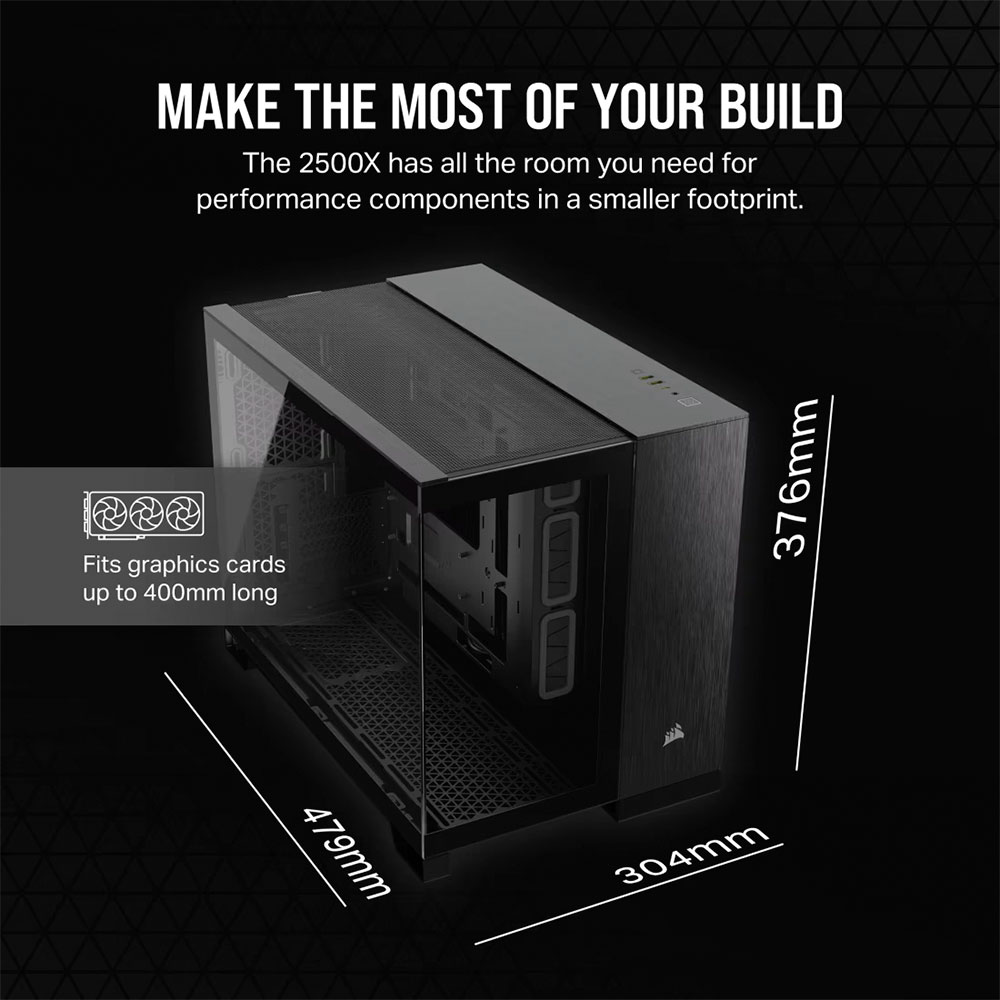Gabinete 2500x Tg Aluminum Black Corsair
