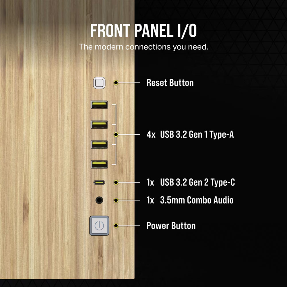 Gabinete 6500x Tg Bambu White Corsair