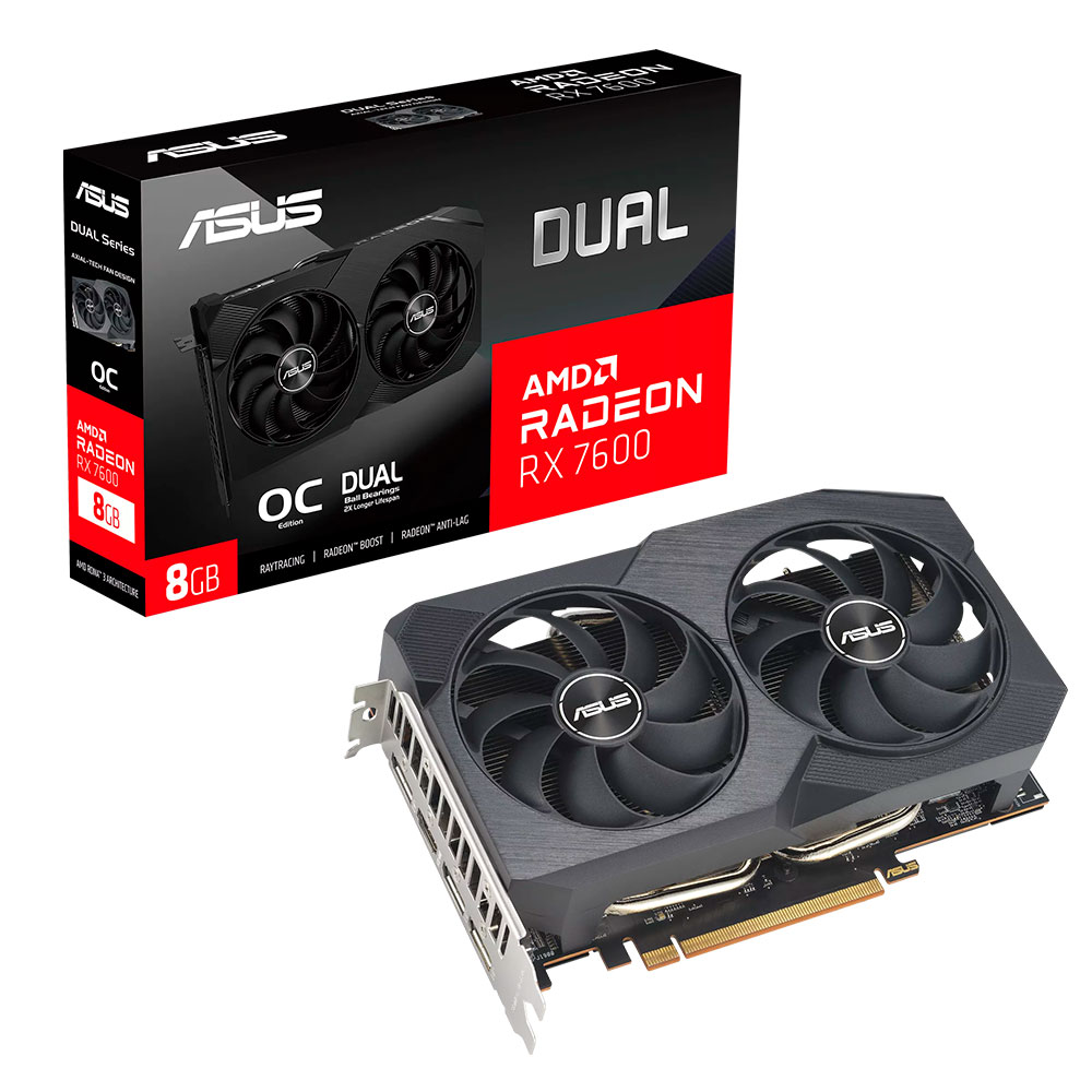 Placa De Video Asus Dual Radeon Rx 7600 V2 Oc Edition 8gb Gddr6
