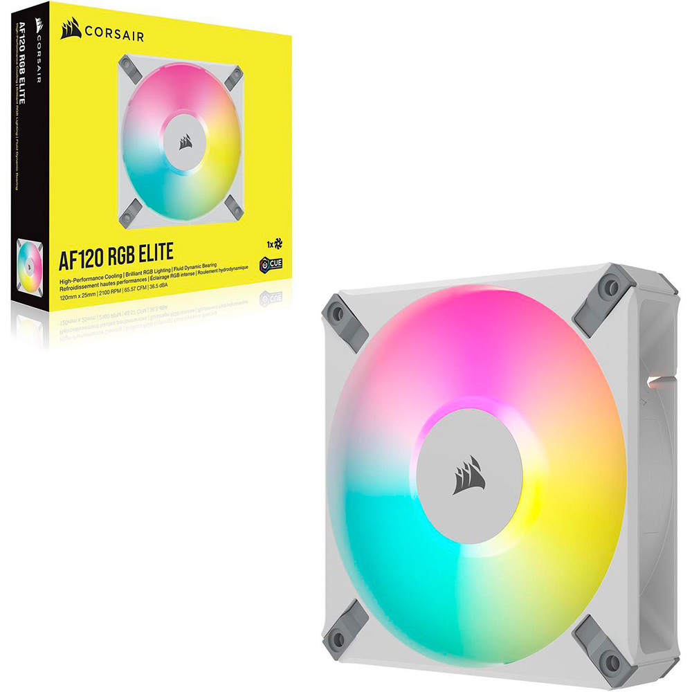 Cooler Fan Icue Af120 Rgb Elite White Corsair