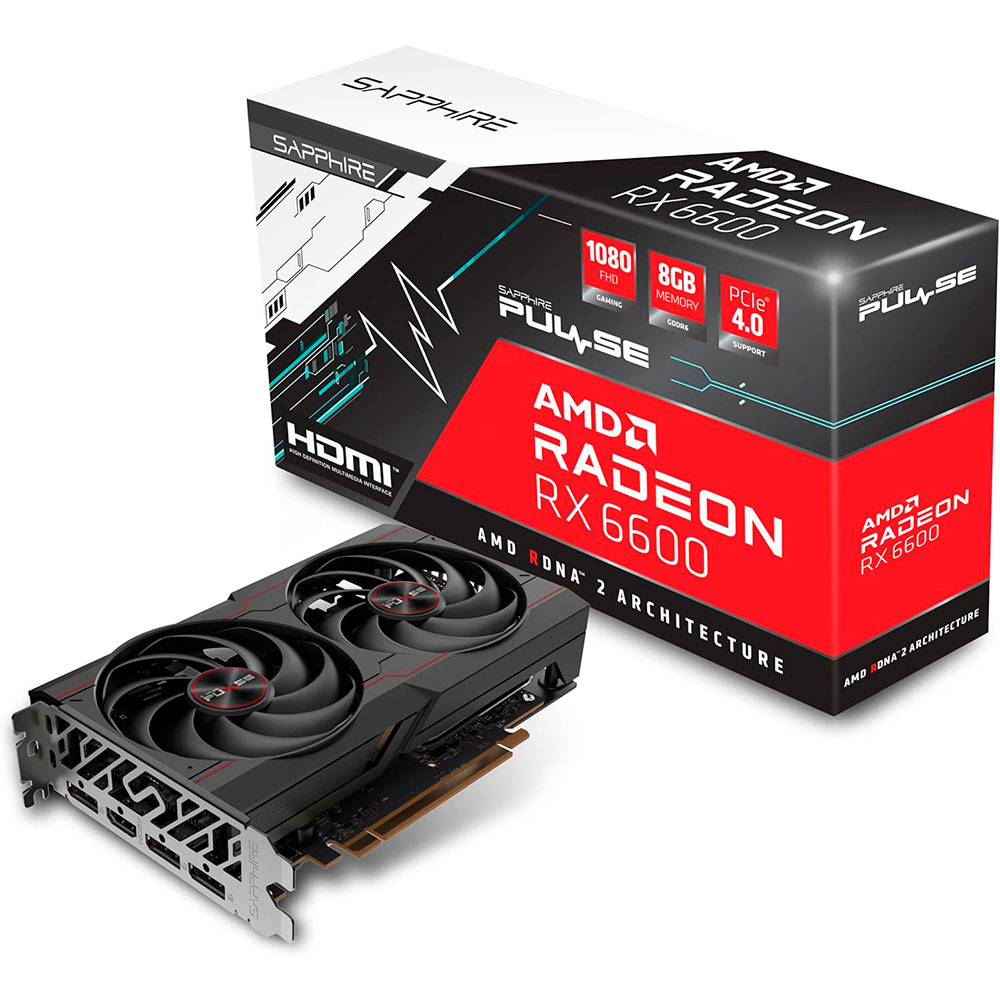 Placa De Video Radeon Rx 6600 Pulse 8gb Lite Sapphire