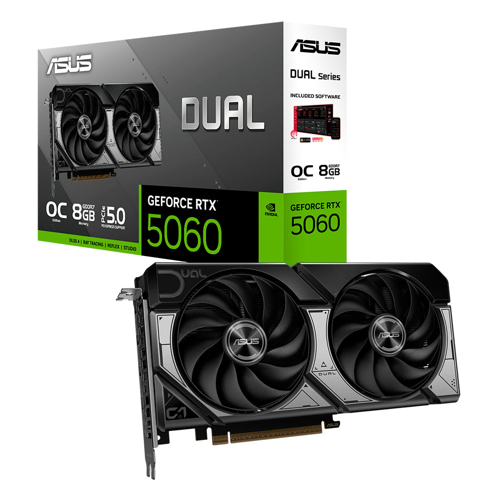 Placa De Vidia Asus Nvidia Geforce Dual Rtx 5060 8gb Gddr7 Oc Edition