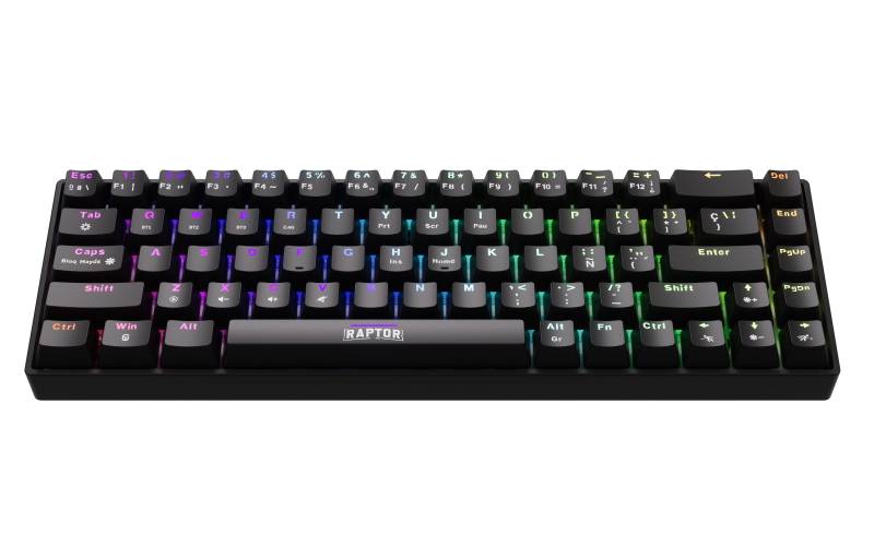 Teclado Raptor Fireclaw M68 Wireless Mecanico Retroiluminado Sw Red Outemu