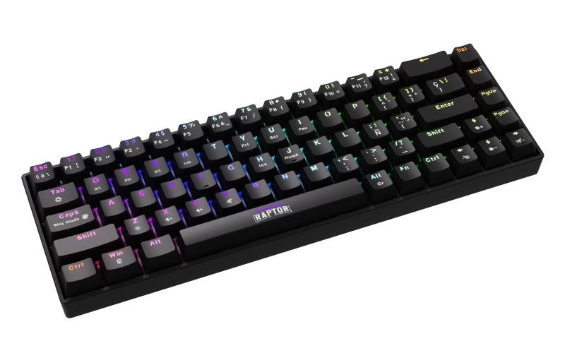 Teclado Raptor Fireclaw M68 Wireless Mecanico Retroiluminado Sw Red Outemu