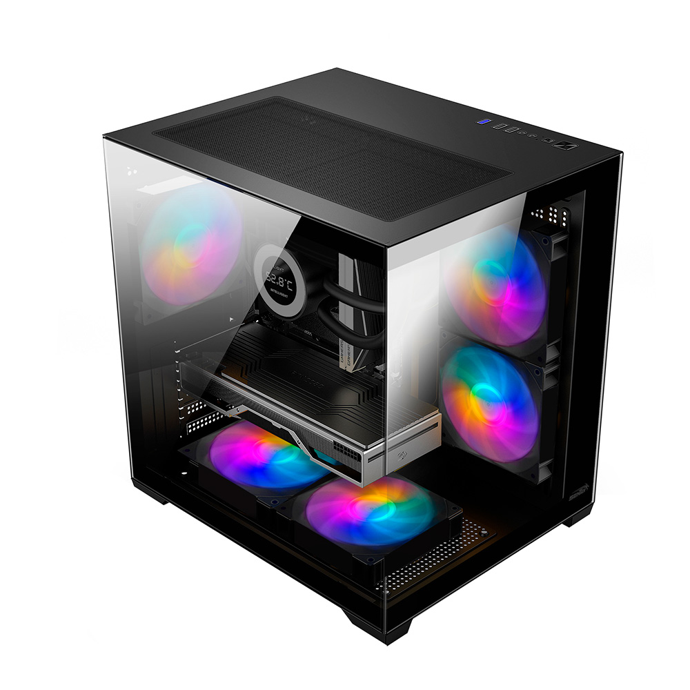 Gabinete A5 Gs-7900 Tg Fans X5 Frgb Black Sentey
