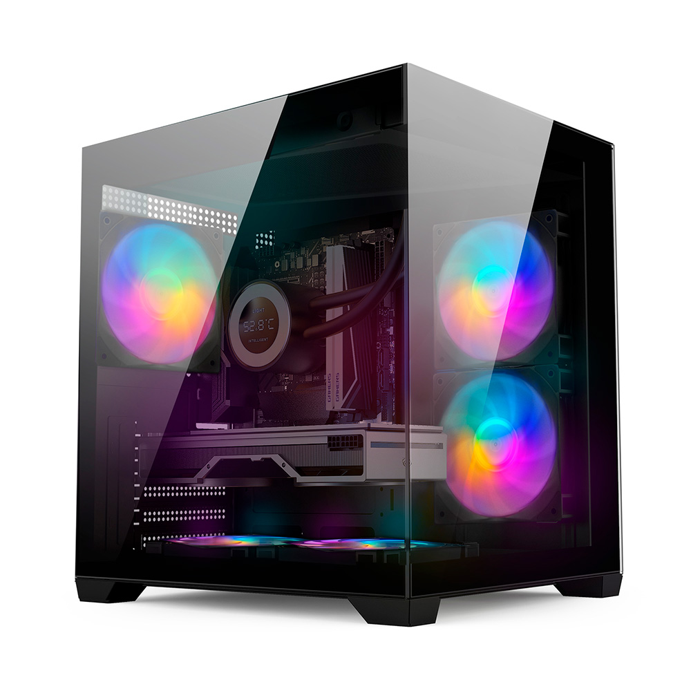Gabinete A5 Gs-7900 Tg Fans X5 Frgb Black Sentey
