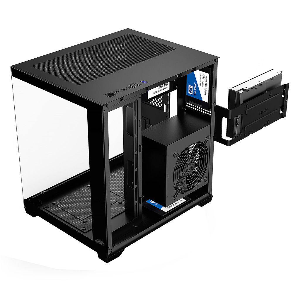 Gabinete A5 Gs-7900 Tg Fans X5 Frgb Black Sentey
