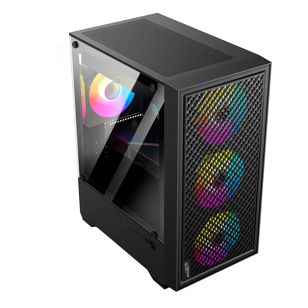 Gabinete H12 6120-sf Black Tg Fan X4 Frgb Sentey