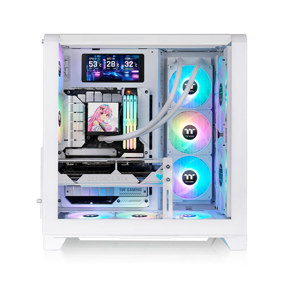 Gabinete View 390 Air Tg Fan X2 Snow Thermaltake