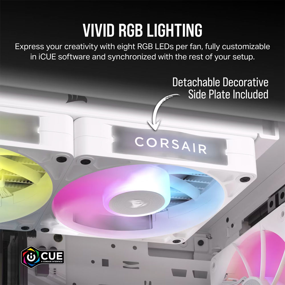 Cooler Fan Icue Link Rx120 Rgb 120mm Pack 3 White Corsair