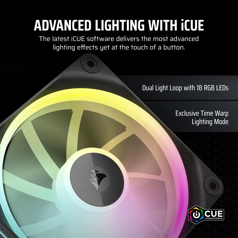 Cooler Fan Icue Link Lx120 Rgb 120mm Pack 3 Black Corsair