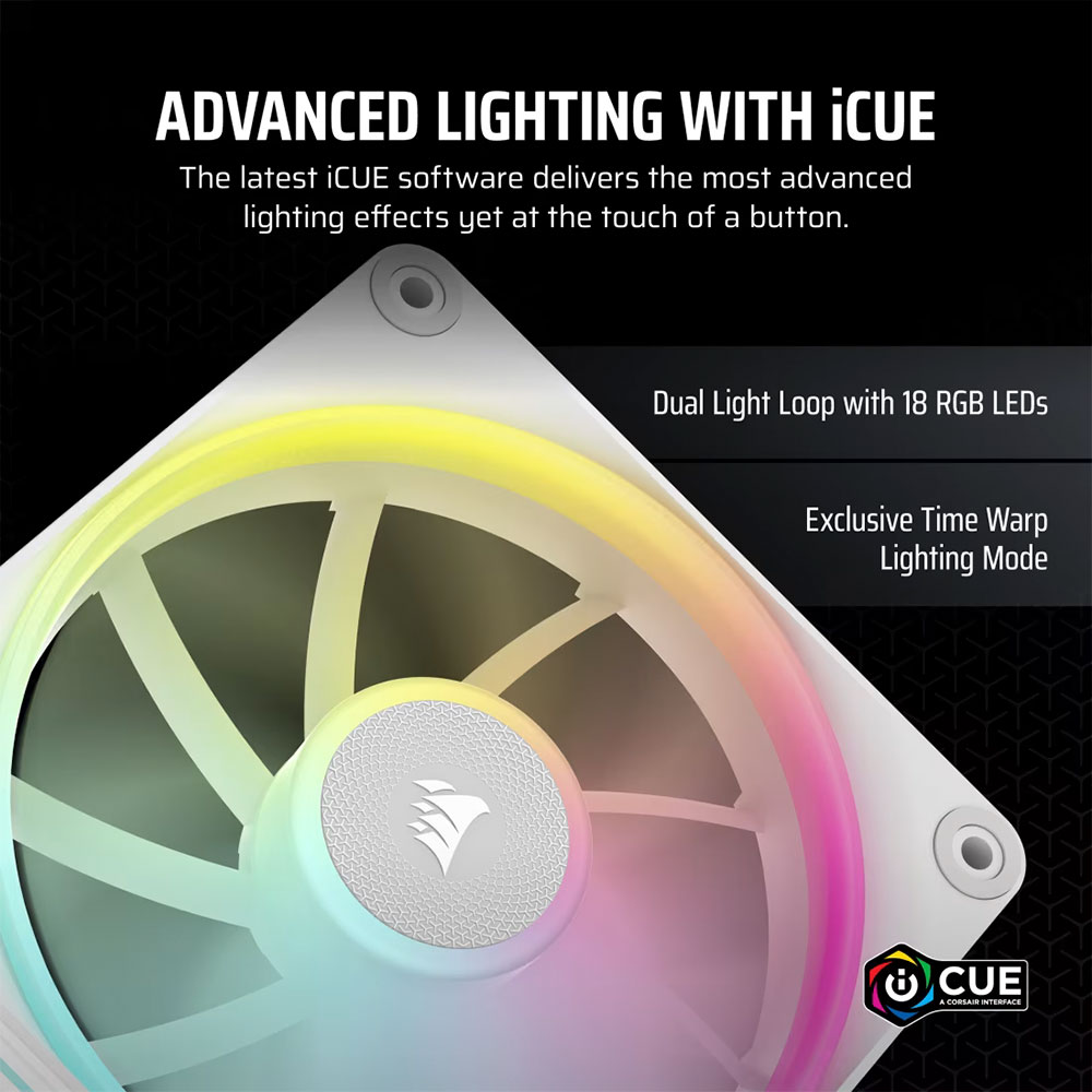 Cooler Fan Icue Link Lx120 Rgb 120mm Pack 3 White Corsair
