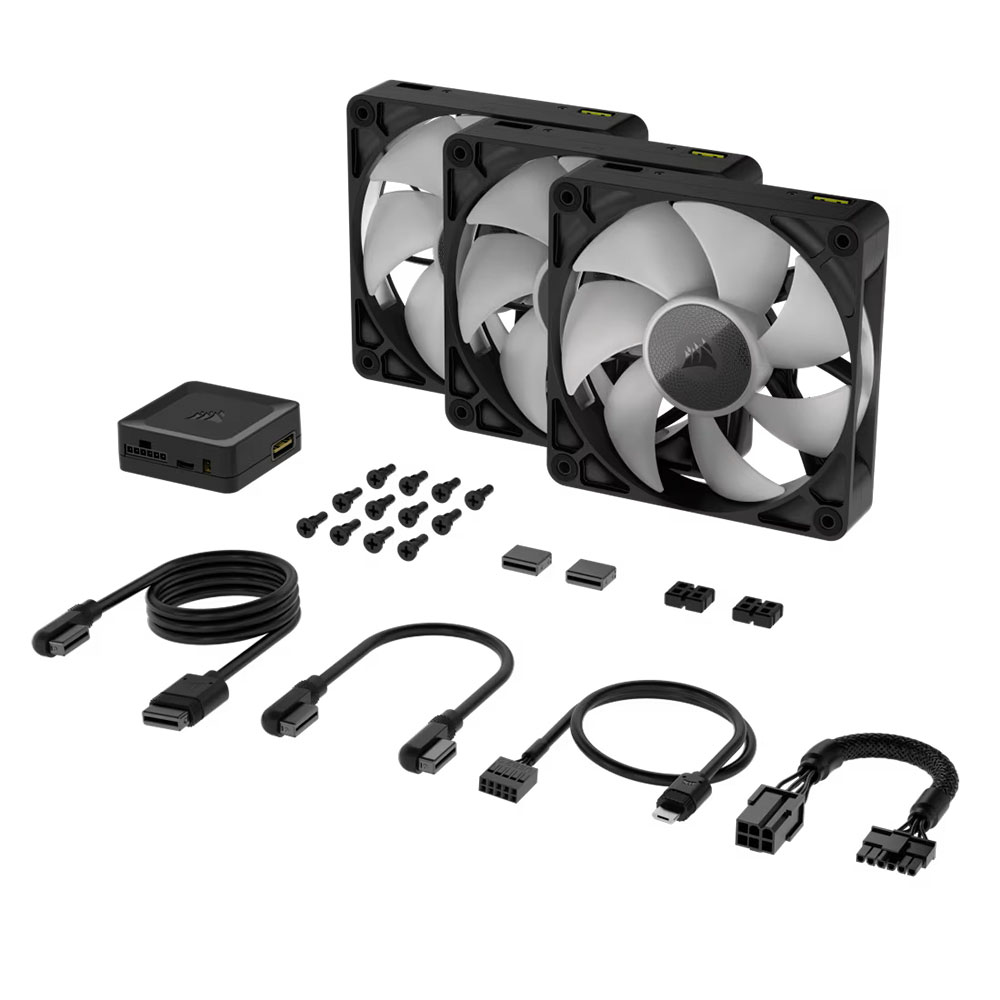 Cooler Fan Icue Link Rx120 Rgb 120mm Pack 3 Black Corsair