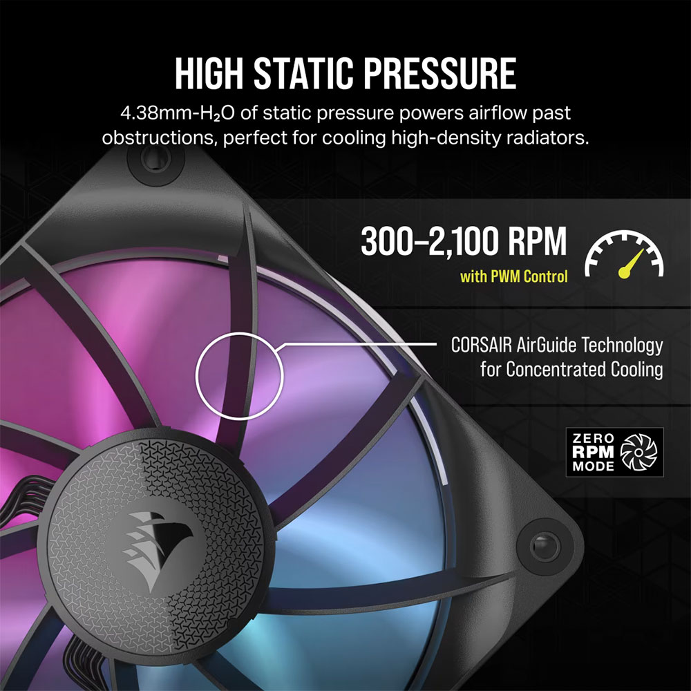 Cooler Fan Icue Link Rx120 Rgb 120mm Pack 3 Black Corsair