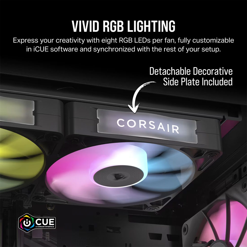 Cooler Fan Icue Link Rx120 Rgb 120mm Pack 3 Black Corsair
