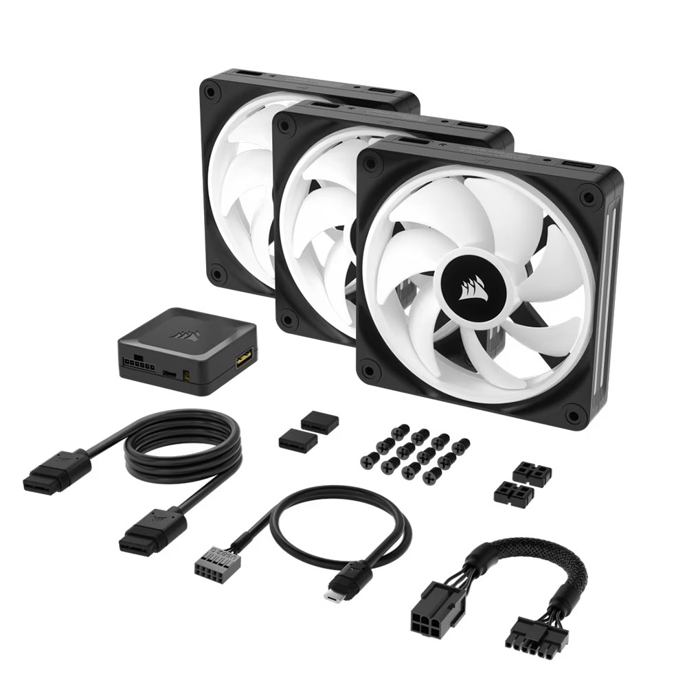 Cooler Fan Icue Link Qx120 Rgb 120mm Pack 3 Black Corsair