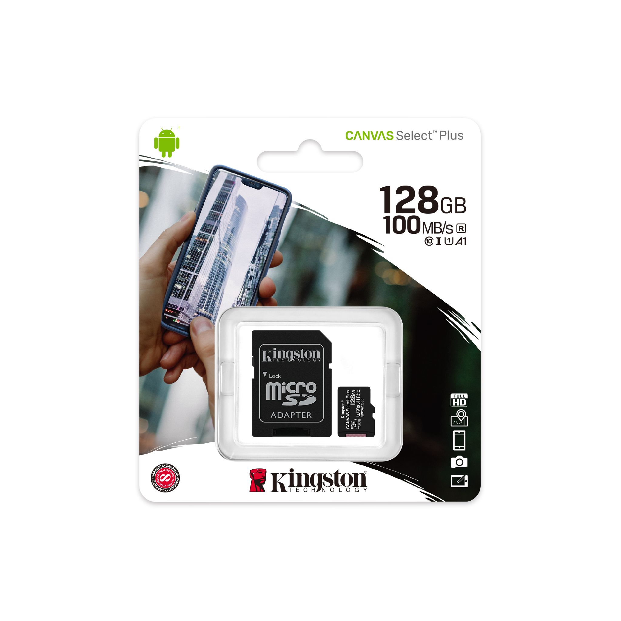 Memoria Micro Sd 128gb Canvas Select Plus Clase 10 Kingston