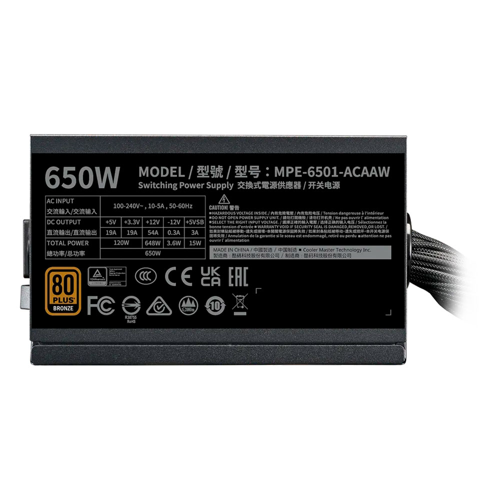 Fuente 650w 80+ Bronze Mwe V3 Cooler Mater