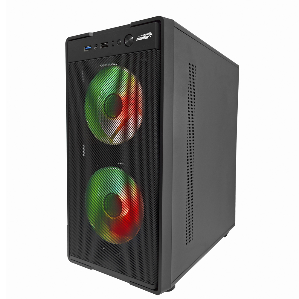 Gabinete M12 Mesh Black Fan X3 Argb Tg Sentey
