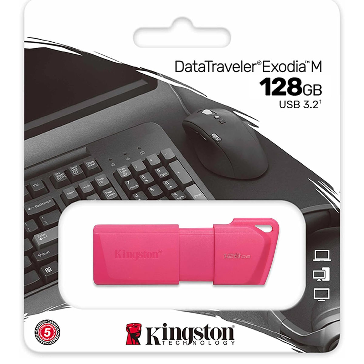 Pendrive 128gb Datatraveler Exodia M Pink Kingston