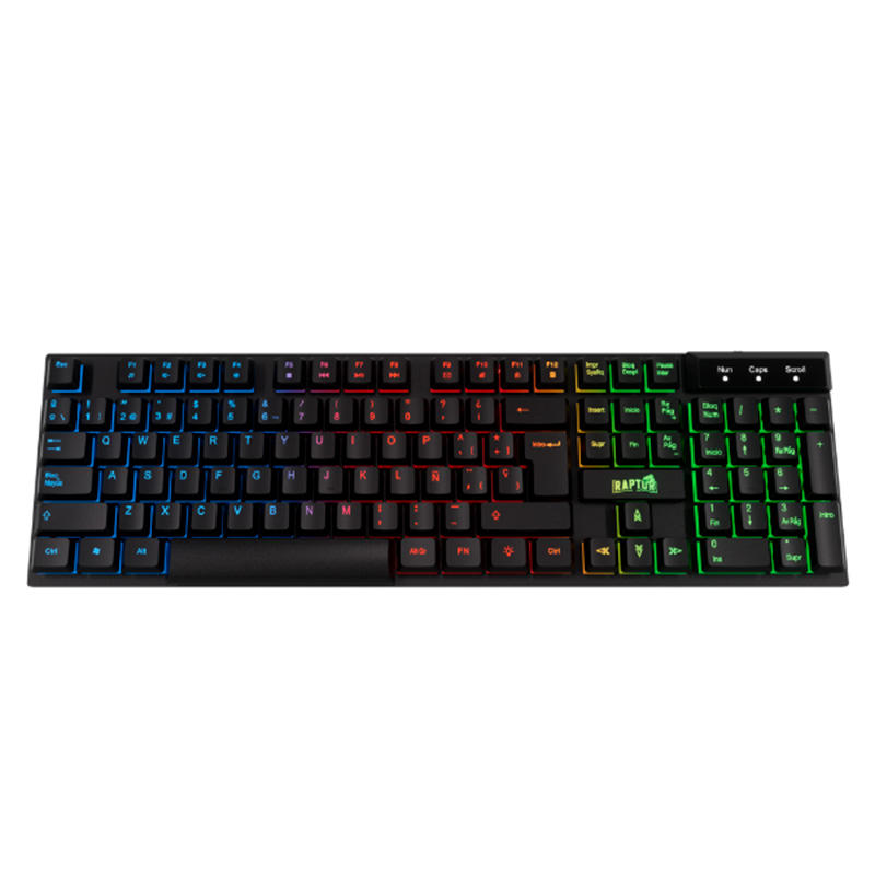 Teclado Raptor Fireclaw M1 Membrana Rainbow 7 Colores