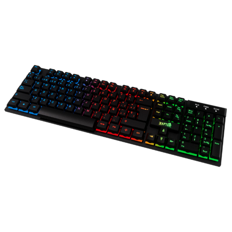 Teclado Raptor Fireclaw M1 Membrana Rainbow 7 Colores