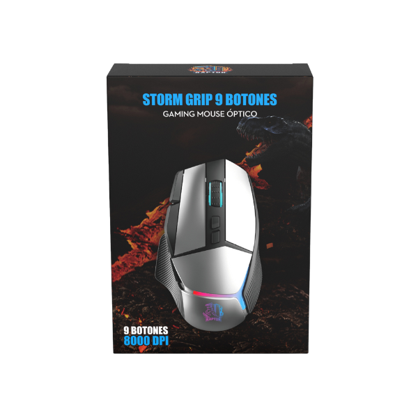 Mouse Raptor Storm Grip 8000dpi 9 Botones Retroiluminado