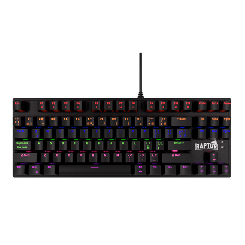 Teclado Raptor Fireflaw M87 Mecanico Retroiluminado Switch Red Outemu