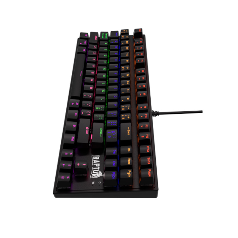 Teclado Raptor Fireflaw M87 Mecanico Retroiluminado Switch Red Outemu
