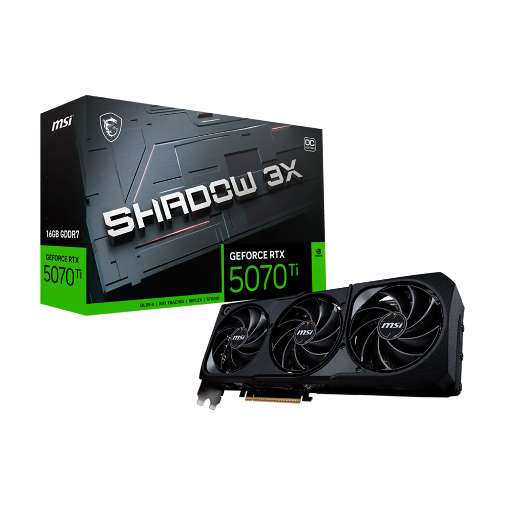 Placa De Video Msi Geforce Rtx 5070 Ti 16g Shadow 3x Oc