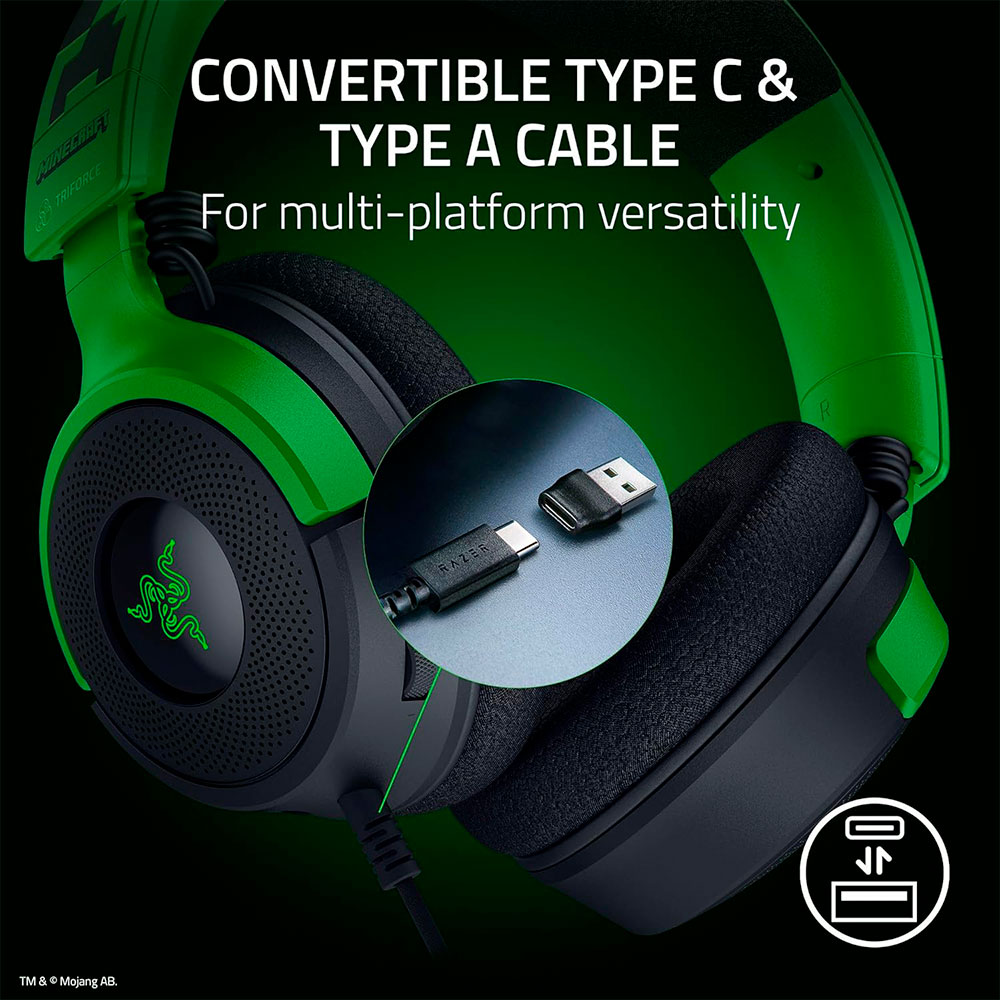 Auricular Razer Kraken V4 X Minecraft Edition