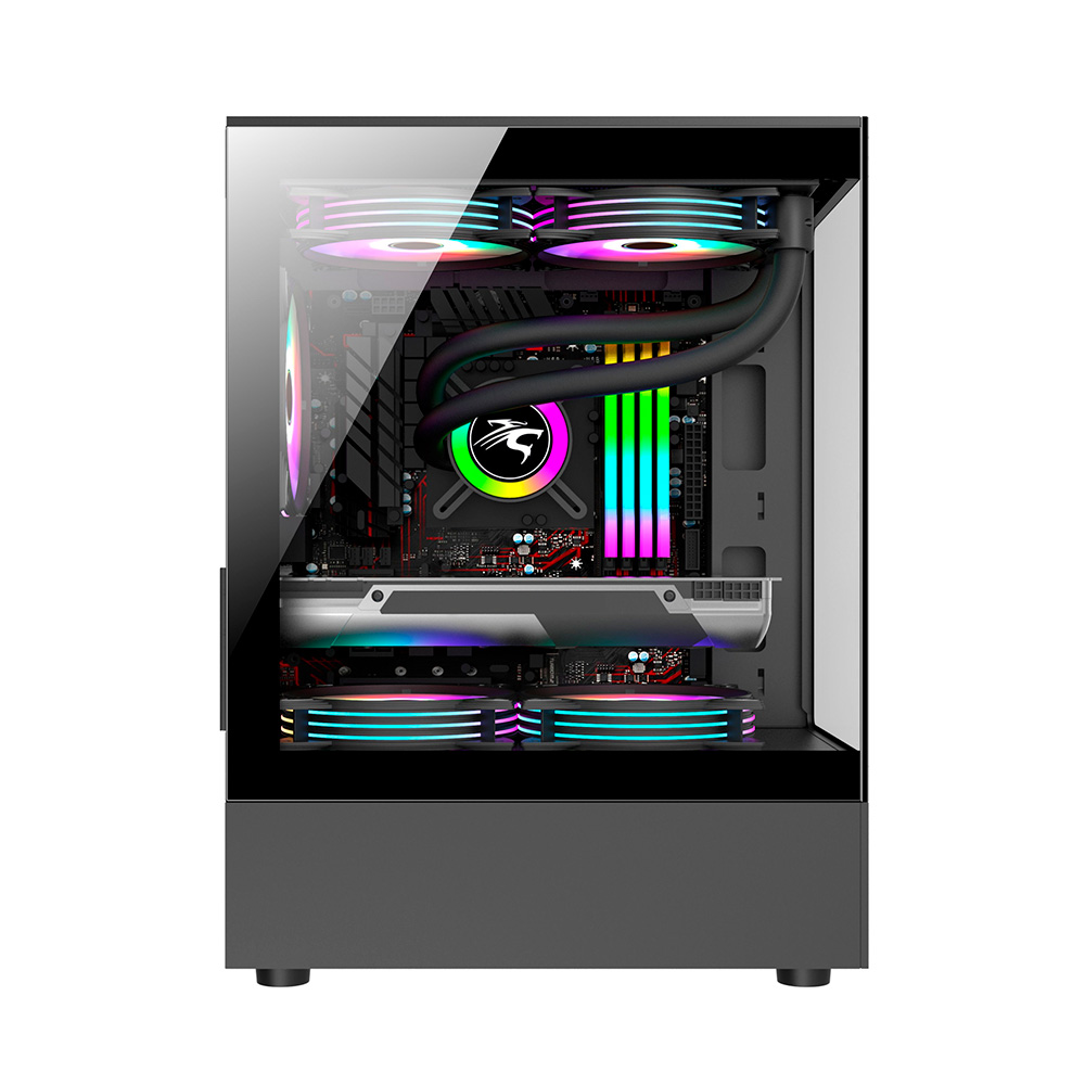 Gabinete H10 Black Tg Fans X5 Argb Sentey