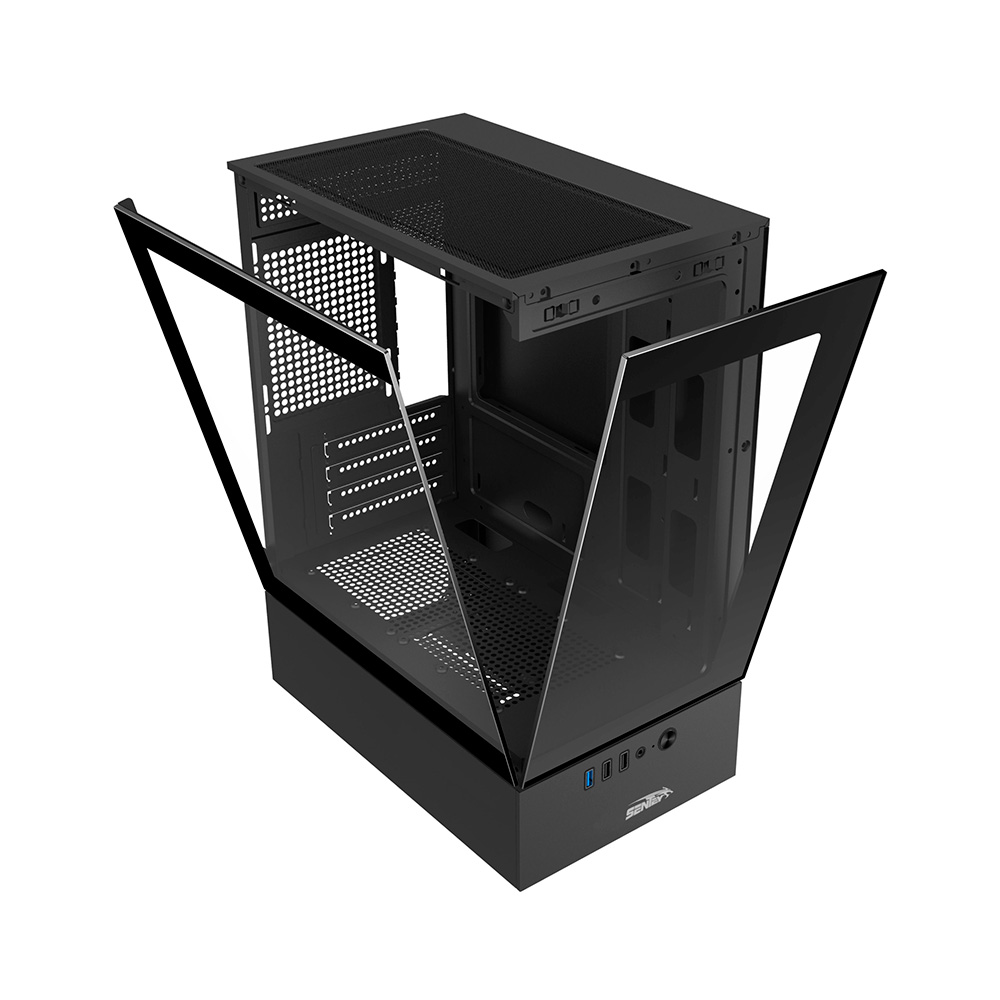 Gabinete H10 Black Tg Fans X5 Argb Sentey