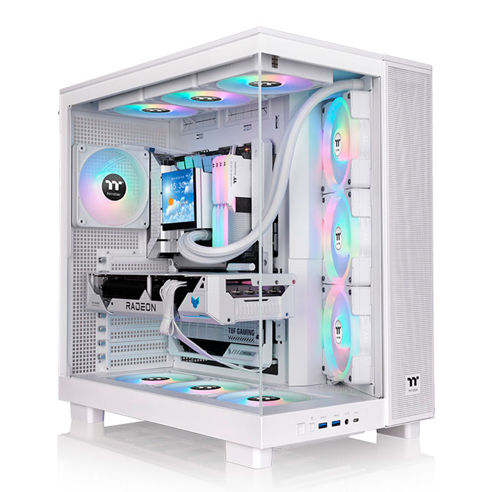 Gabinete View 380 Xl Tg Argb Snow Thermaltake