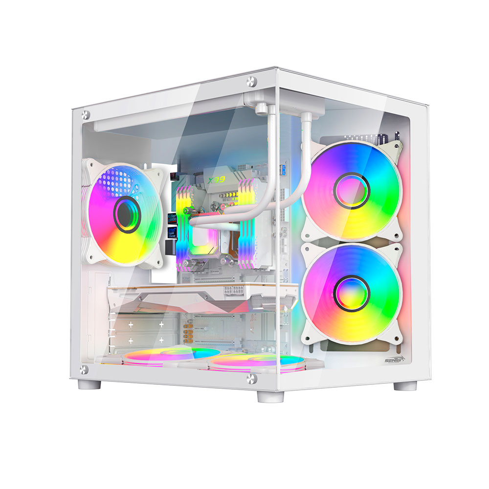 Gabinete A8 Gs-7950 Tg Fans X5 Argb White Sentey