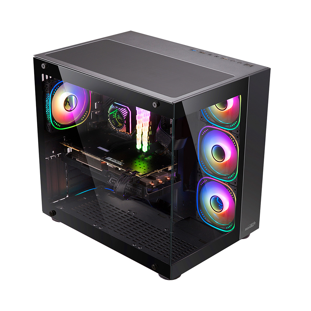 Gabinete A30 Gs-8100 Tg Fans X4 Argb Black Sentey