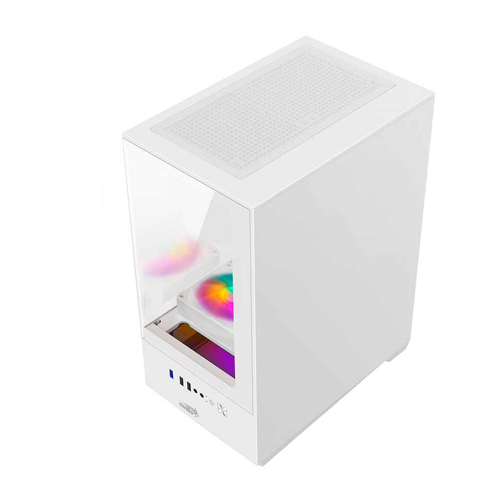 Gabinete H11 6110-sf White Tg Fans X5 Frgb Sentey