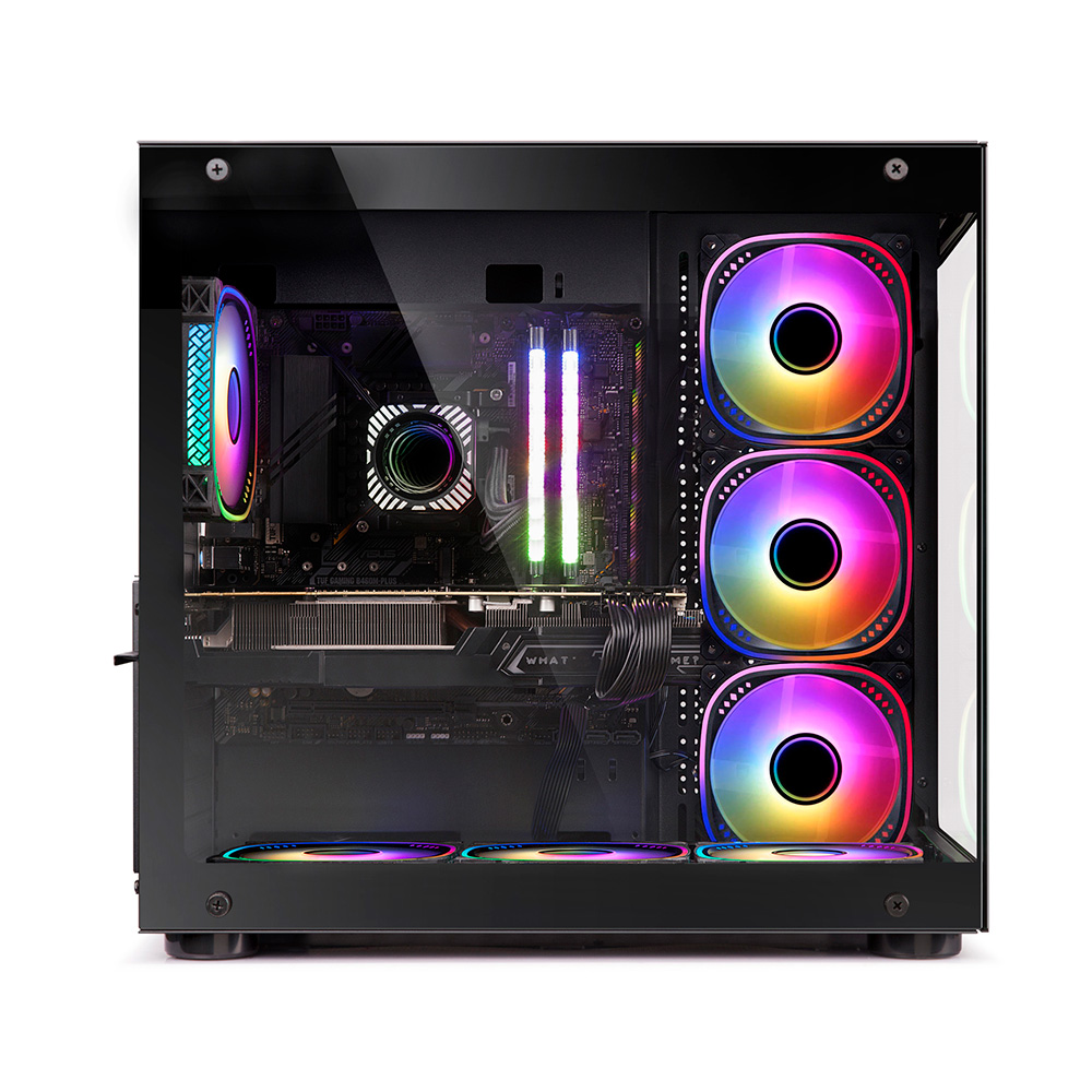 Gabinete A40 Gs-8200 Tg Fans X7 Argb Black Tg Sentey