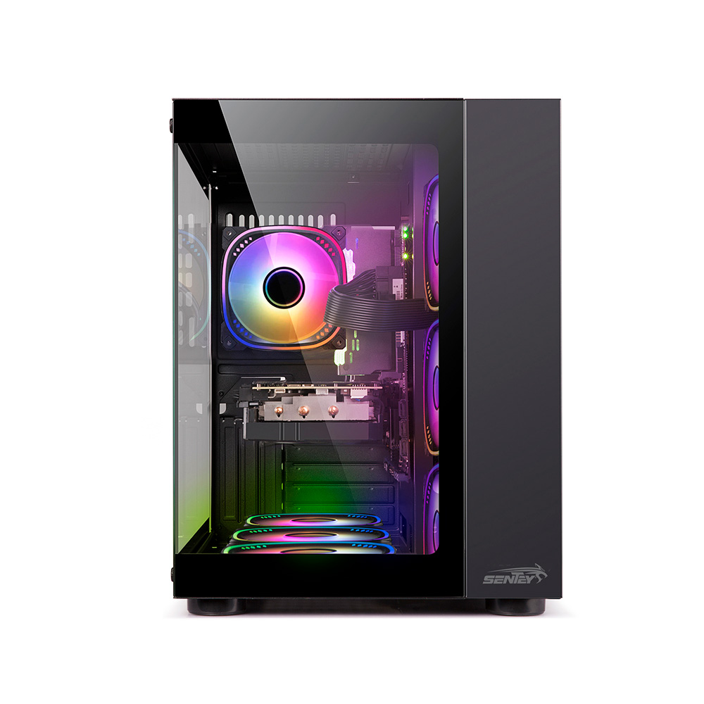 Gabinete A40 Gs-8200 Tg Fans X7 Argb Black Tg Sentey