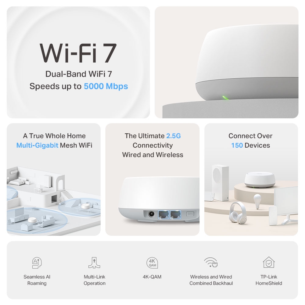 Router Deco Be25 Wifi Mesh Be500 Wifi7 Pack 1 Tp-link