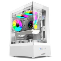 GABINETE H10 WHITE TG FANS X5 ARGB SENTEY